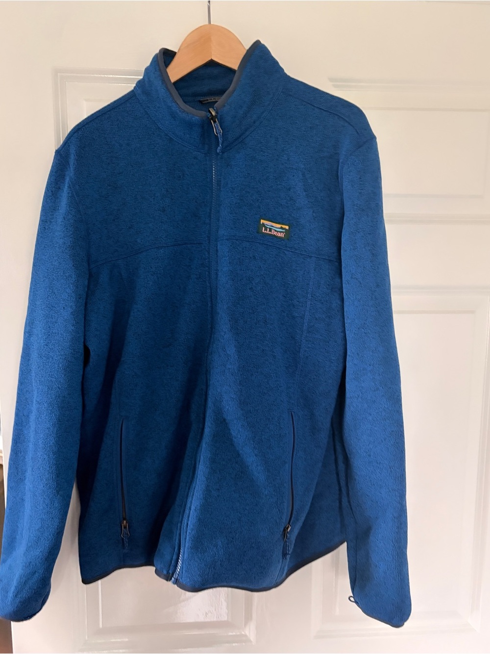 L.L. Bean Men's Royal Blue Half-Zip Fleece Pullover. Size L